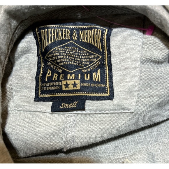 BLEECKER & MERCER Mens Small S hooded/Hoodie Waterfall and Fishtail Style - Picture 4 of 4